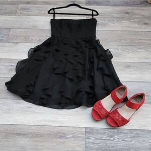 White House Black Market Size 2 black ruffle dress